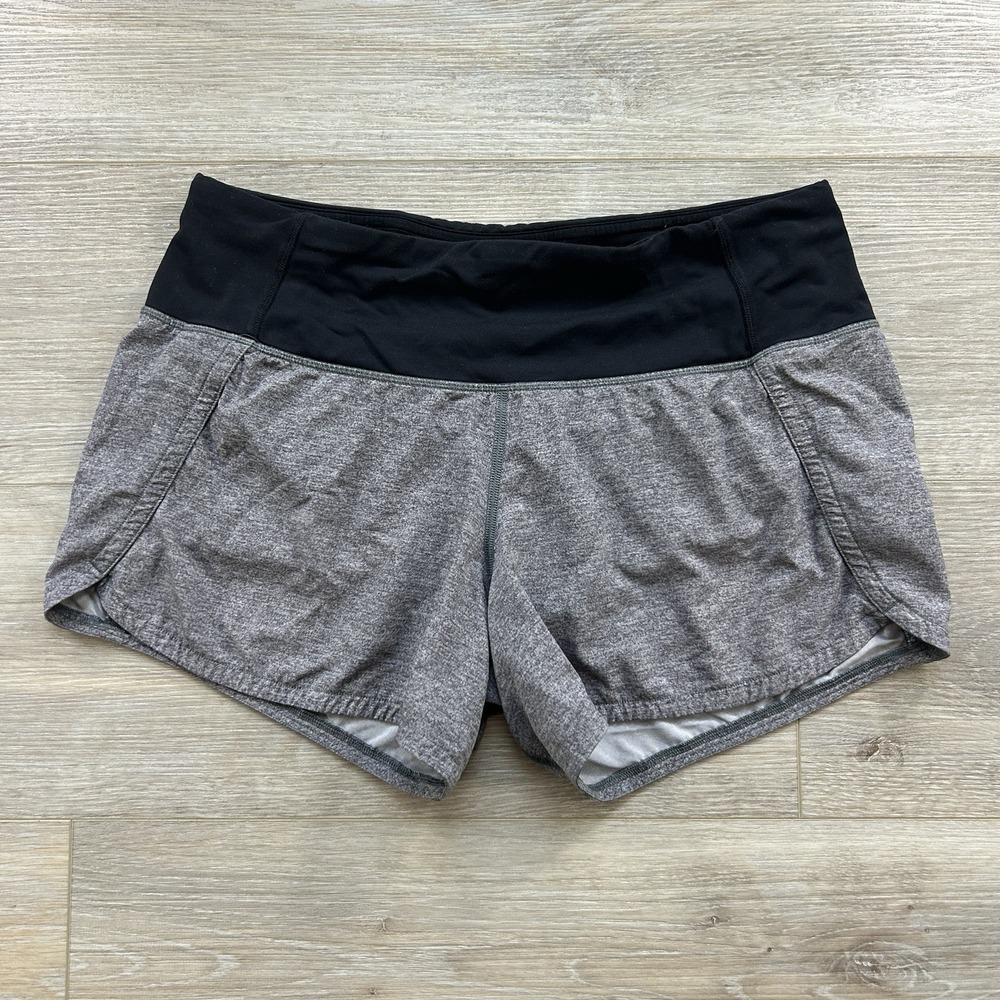 Lululemon Size 4 Mid Rise Run Times 4" Short II* Heather Lux Multi Black